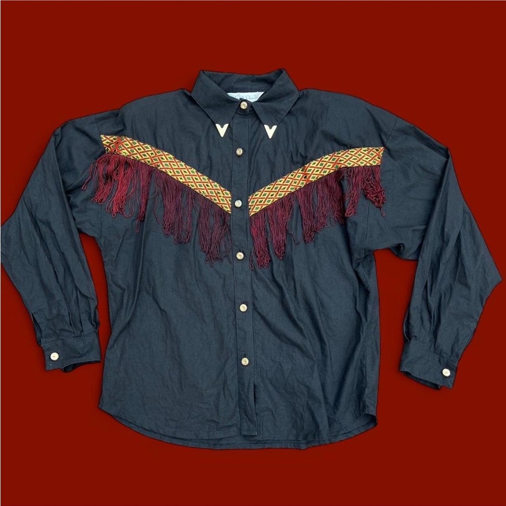 Vintage Western Fringe Button Up Size Large